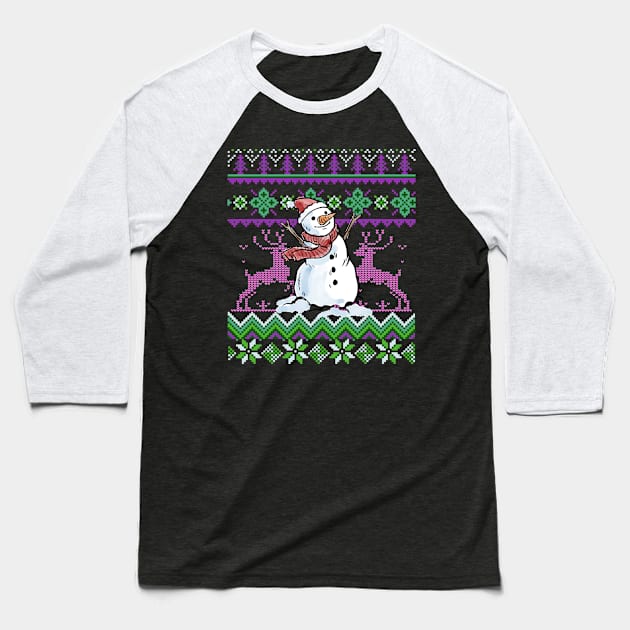 Ugly Sweater Style Print Baseball T-Shirt by letnothingstopyou